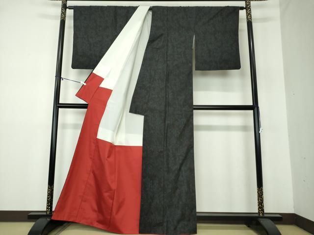 平和屋着物●本場大島紬 草花文 吉田織物謹製 証紙付き 正絹 逸品 DAAY1521ps