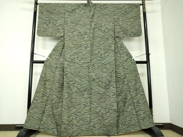 平和屋着物●上質な紬　7マルキ　敷松葉　正絹　逸品　DAAY1531ps