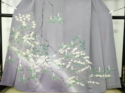 平和屋着物●本加賀友禅作家　前川哲　訪問着　枝梅松文　暈し染め　正絹　逸品　未使用　DAAY1538ps