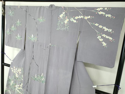 平和屋着物●本加賀友禅作家　前川哲　訪問着　枝梅松文　暈し染め　正絹　逸品　未使用　DAAY1538ps