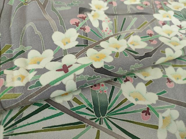 平和屋着物●本加賀友禅作家　前川哲　訪問着　枝梅松文　暈し染め　正絹　逸品　未使用　DAAY1538ps
