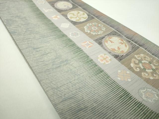 平和屋着物●六通柄袋帯 唐織 慶 立波花丸間道 金銀糸 正絹 逸品 DAAY1556ps