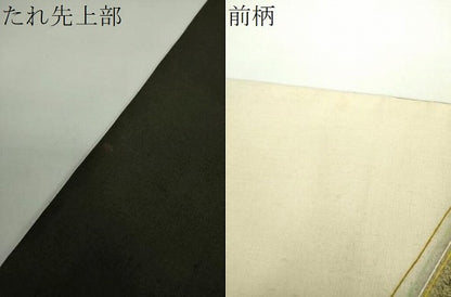 平和屋着物●太鼓柄袋帯 紬地 刺繍 斜線文 正絹 逸品 未使用 DAAY1575ps