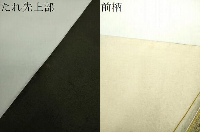 平和屋着物●太鼓柄袋帯 紬地 刺繍 斜線文 正絹 逸品 未使用 DAAY1575ps