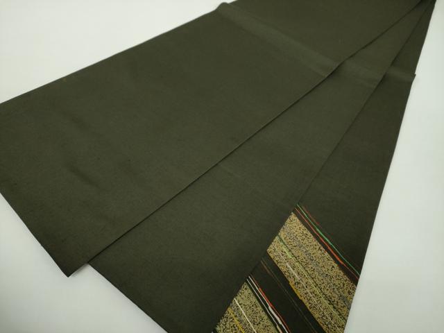 平和屋着物●太鼓柄袋帯 紬地 刺繍 斜線文 正絹 逸品 未使用 DAAY1575ps