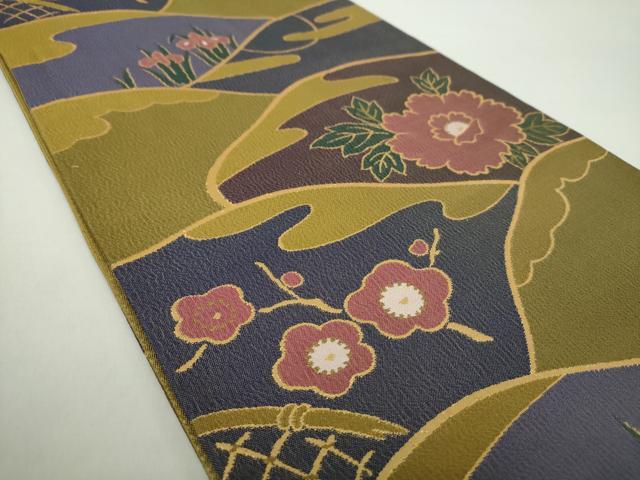 平和屋着物●六通柄袋帯 詩瑠絵都 金糸 正絹 逸品 DAAY1584ps