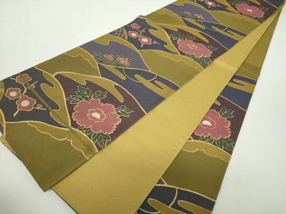 平和屋着物●六通柄袋帯 詩瑠絵都 金糸 正絹 逸品 DAAY1584ps