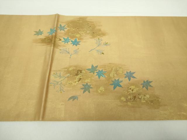 平和屋着物●太鼓柄袋帯 作家物 手描き 人物文 本金箔 金泥箔 正絹 逸品 DAAY1588ps
