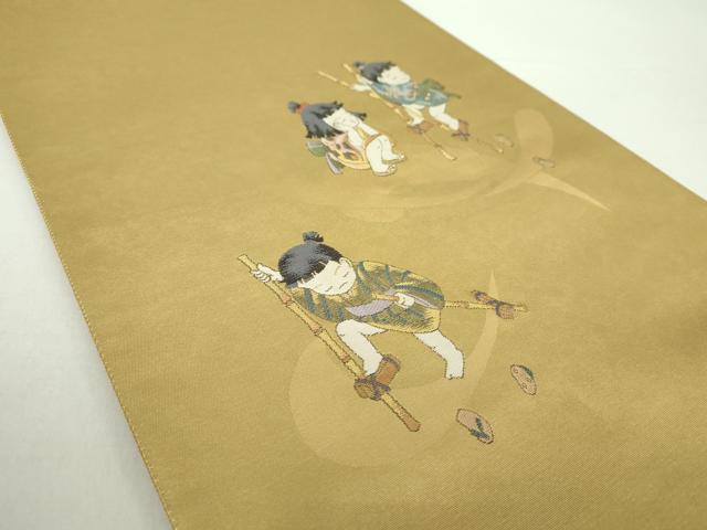 平和屋着物●西陣　橋本織物謹製　太鼓柄袋帯　作家物　竹梅　本金箔　証紙付き　正絹　逸品　DAAY1614ps