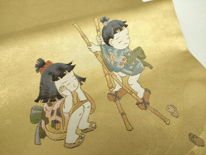 平和屋着物●西陣　橋本織物謹製　太鼓柄袋帯　作家物　竹梅　本金箔　証紙付き　正絹　逸品　DAAY1614ps