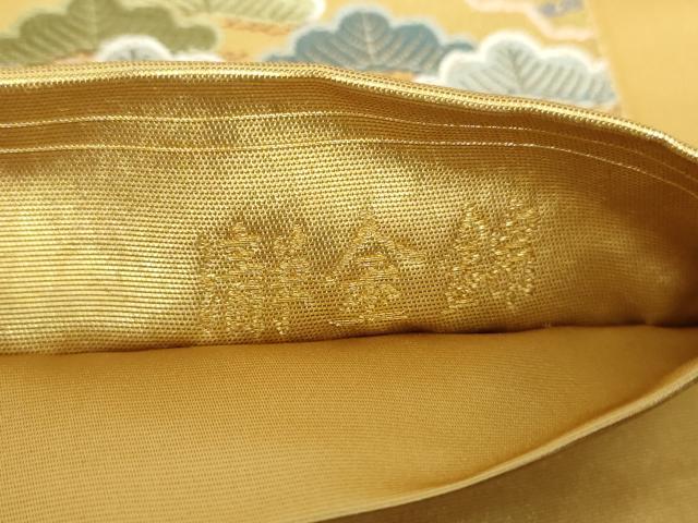 平和屋着物●西陣 長嶋成織物 ながしま帯 六通柄袋帯 唐織 延寿桧扇散 本金箔 瀞金錦 正絹 逸品 DAAY1615ps