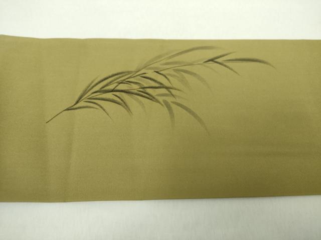 平和屋着物●塩瀬 九寸名古屋帯 手描き 達磨 だるま 金彩 正絹 逸品 DAAY1618ps