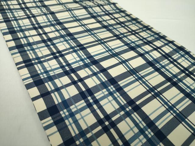 平和屋着物●全通柄九寸名古屋帯 変わり格子 正絹 逸品 DAAY1638ps