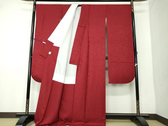 平和屋着物●豪華振袖 草花地紋 色無地 赤色 やまと誂製 正絹 逸品 DAAY1674ps
