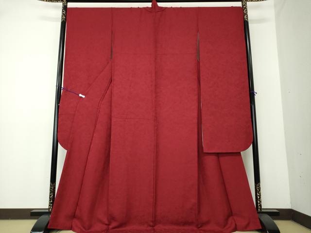 平和屋着物●豪華振袖 草花地紋 色無地 赤色 やまと誂製 正絹 逸品 DAAY1674ps