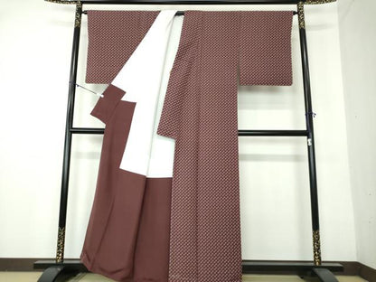 平和屋着物●上質な小紋　輪繋ぎ　正絹　逸品　未使用　DAAY1688ps