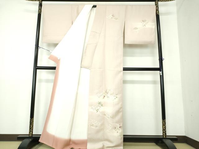 平和屋着物●訪問着　駒刺繍　七宝花文　金彩　正絹　逸品　DAAY1727ps