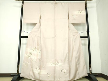 平和屋着物●訪問着　駒刺繍　七宝花文　金彩　正絹　逸品　DAAY1727ps