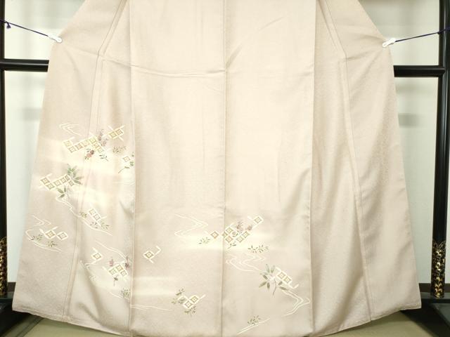 平和屋着物●訪問着　駒刺繍　七宝花文　金彩　正絹　逸品　DAAY1727ps