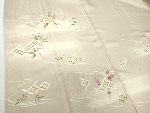 平和屋着物●訪問着　駒刺繍　七宝花文　金彩　正絹　逸品　DAAY1727ps
