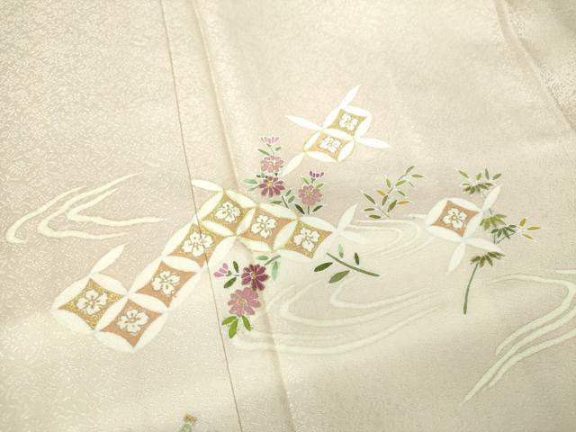平和屋着物●訪問着　駒刺繍　七宝花文　金彩　正絹　逸品　DAAY1727ps