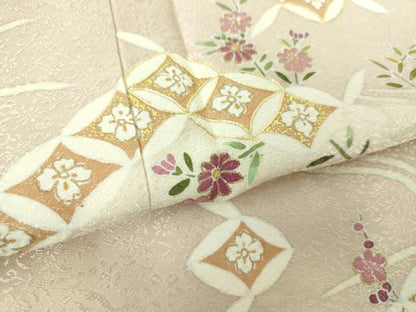 平和屋着物●訪問着　駒刺繍　七宝花文　金彩　正絹　逸品　DAAY1727ps
