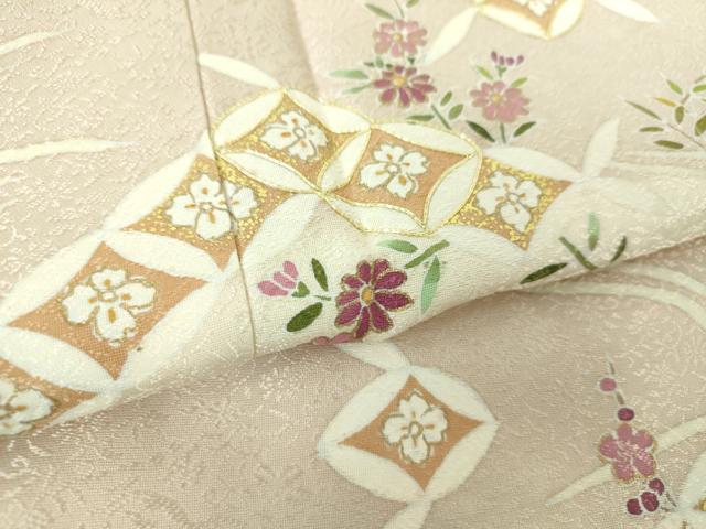 平和屋着物●訪問着　駒刺繍　七宝花文　金彩　正絹　逸品　DAAY1727ps
