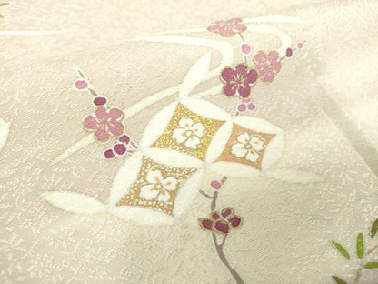平和屋着物●訪問着　駒刺繍　七宝花文　金彩　正絹　逸品　DAAY1727ps