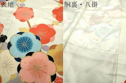 平和屋着物●豪華振袖 駒刺繍 流水枝梅 金彩 正絹 逸品 DAAY1730ps