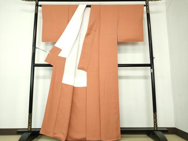平和屋着物●上質な色無地　良縁きもの　華宴　遠州茶色　反端付き　正絹　逸品　未使用　DAAY1735ps