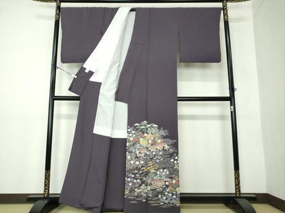 平和屋着物●色留訪問着 駒刺繍 御所解文 金彩 正絹 逸品 DAAY1736ps