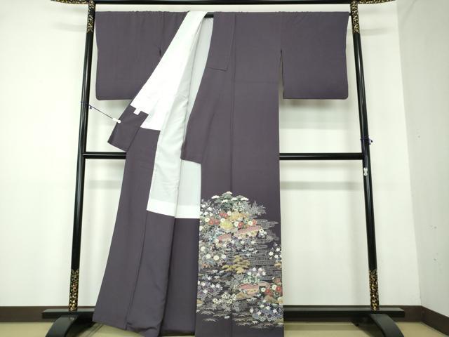 平和屋着物●色留訪問着 駒刺繍 御所解文 金彩 正絹 逸品 DAAY1736ps