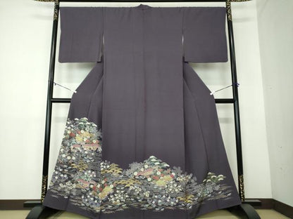 平和屋着物●色留訪問着 駒刺繍 御所解文 金彩 正絹 逸品 DAAY1736ps