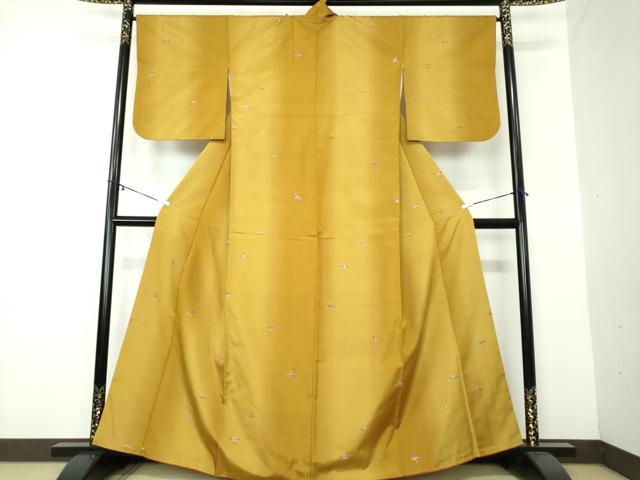 平和屋着物●上質な紬 折り鶴 正絹 逸品 DAAY1742ps