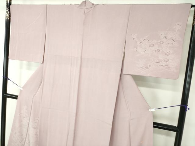 平和屋着物●伝統工芸師 服部光擴 江戸小紋 訪問着 鮫小紋柄 風景花文 正絹 逸品 DAAY1745ps