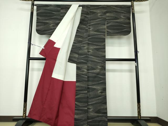 平和屋着物●本場大島紬　7マルキ　流水文　正絹　逸品　DAAY1747ps
