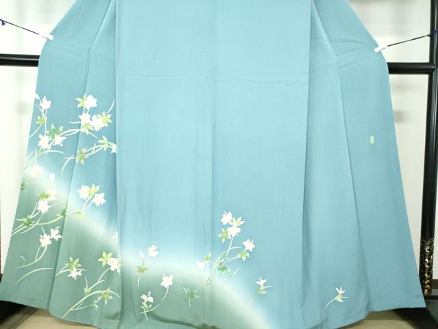 平和屋着物●本加賀友禅作家 南克治 訪問着 草花文 暈し染め 正絹 逸品 DAAY1760ps