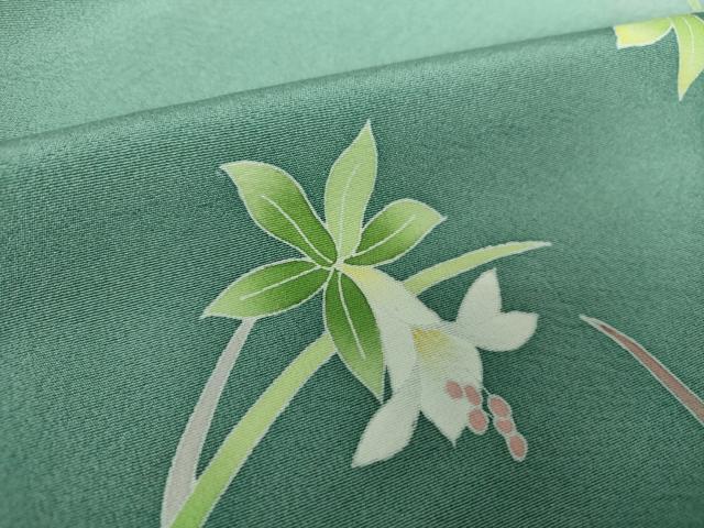 平和屋着物●本加賀友禅作家 南克治 訪問着 草花文 暈し染め 正絹 逸品 DAAY1760ps