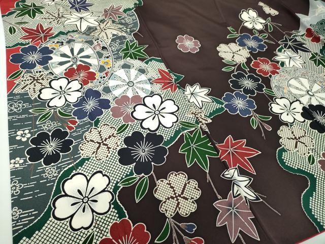 平和屋着物○豪華振袖 型染 源氏車花文 枝垂れ桜 正絹 逸品 DAAY1769ps