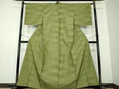 平和屋着物●上質な紬　横縞　正絹　逸品　DAAY1777ps