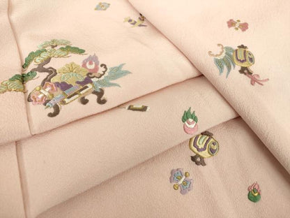 平和屋着物●八代 玉屋庄兵衛 訪問着 駒刺繍 総刺繍 宝尽くし 金糸 正絹 逸品 DAAY1782ps