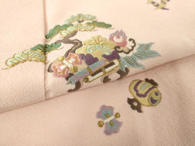 平和屋着物●八代 玉屋庄兵衛 訪問着 駒刺繍 総刺繍 宝尽くし 金糸 正絹 逸品 DAAY1782ps