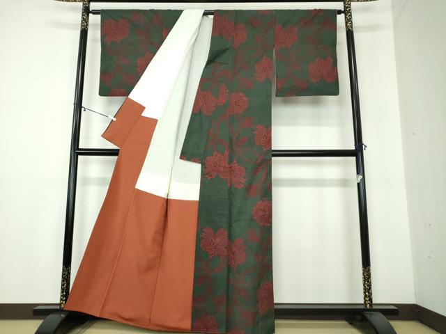 平和屋着物●本場大島紬 7マルキ 更紗唐草文 正絹 逸品 DAAY1786ps