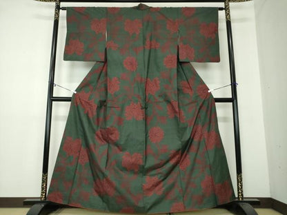 平和屋着物●本場大島紬 7マルキ 更紗唐草文 正絹 逸品 DAAY1786ps