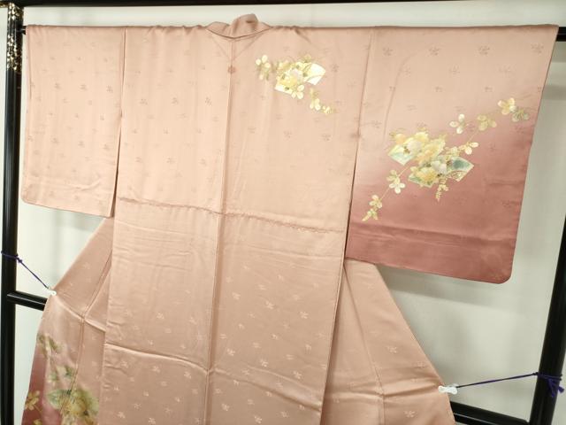 平和屋着物●訪問着　籬流水地紙花文　暈し染め　金彩　正絹　逸品　DAAY1794ps