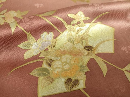 平和屋着物●訪問着　籬流水地紙花文　暈し染め　金彩　正絹　逸品　DAAY1794ps
