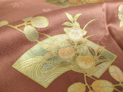 平和屋着物●訪問着　籬流水地紙花文　暈し染め　金彩　正絹　逸品　DAAY1794ps