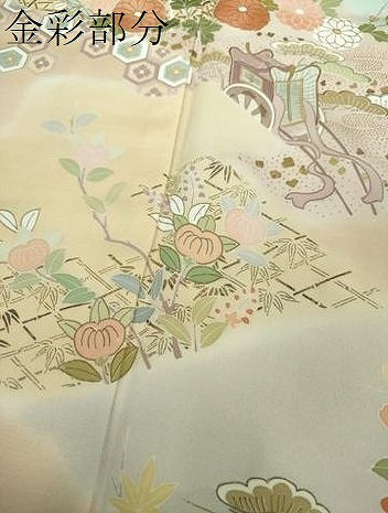 平和屋着物●創業460年・千總 訪問着 駒刺繍 御所車風景花文 暈し染め 金彩 正絹 逸品 DAAY1813ps