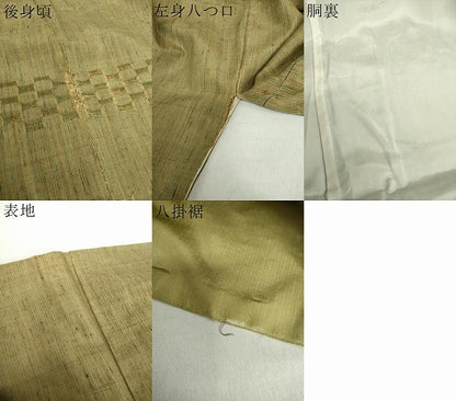 平和屋着物●訪問着　紬地　めがね織　横段文　正絹　逸品　DAAY1816ps