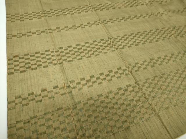 平和屋着物●訪問着　紬地　めがね織　横段文　正絹　逸品　DAAY1816ps